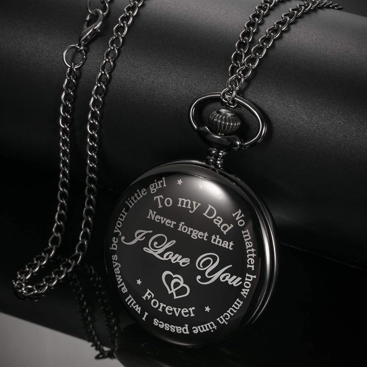 Dad Gift from Daughter to Father Engraved Pocket Watch - No Matter How Much Time Passes, I Will Always Be Your Little Girl