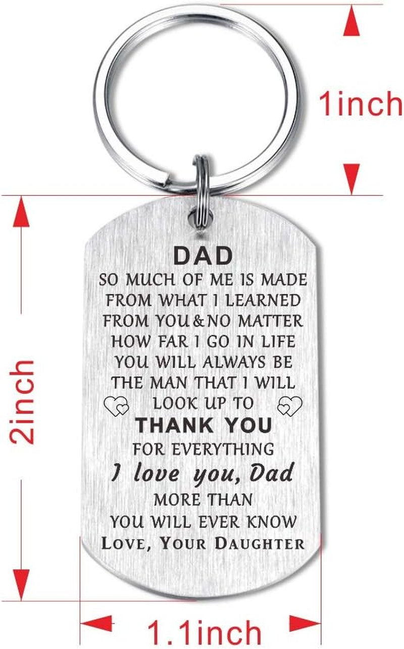 Dad Gifts from Daughter Son - Never Forget That I Love You- Dad Birthday Keychain Gifts