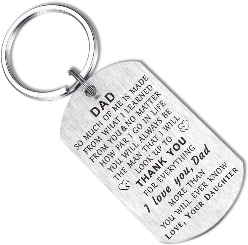 Dad Gifts from Daughter Son - Never Forget That I Love You- Dad Birthday Keychain Gifts