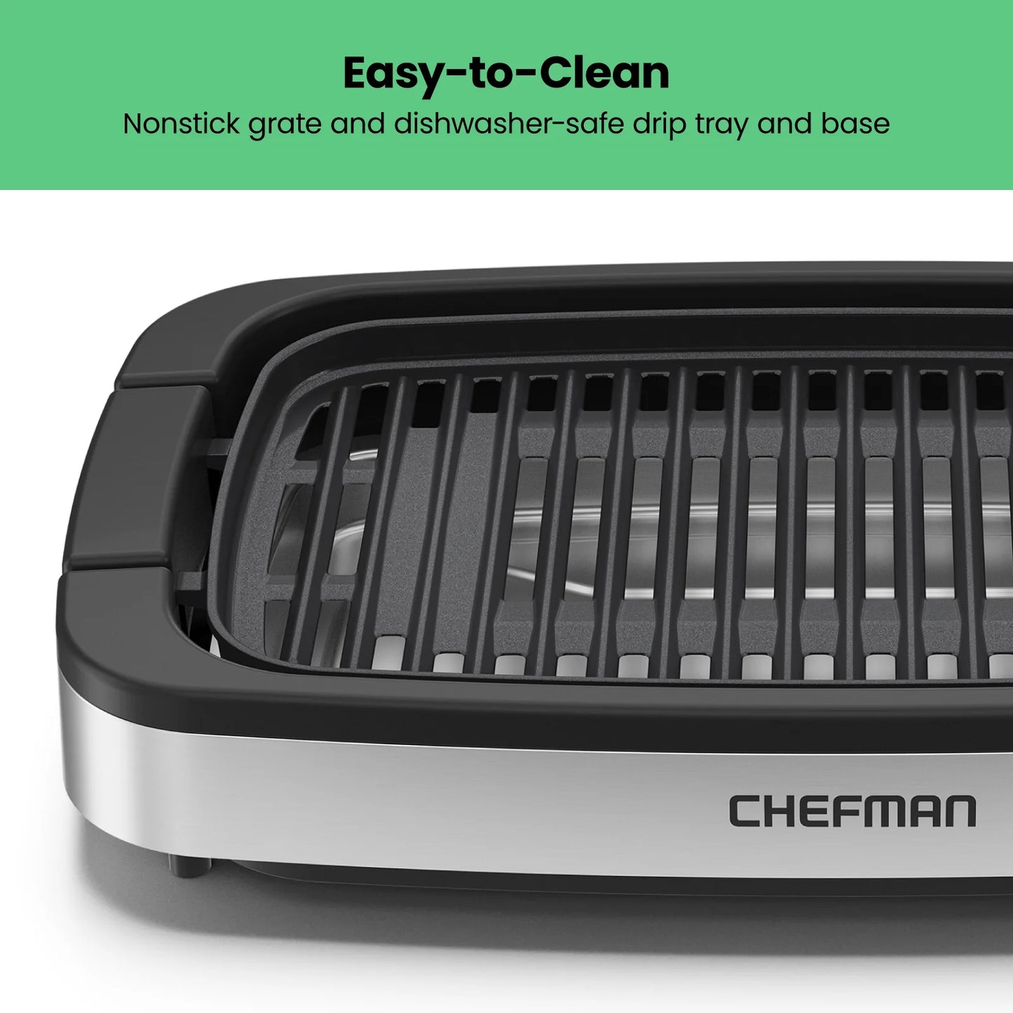 Smokeless Indoor Electric Grill W/ Adjustable Temperature Control, Table Top BBQ - Stainless Steel, New