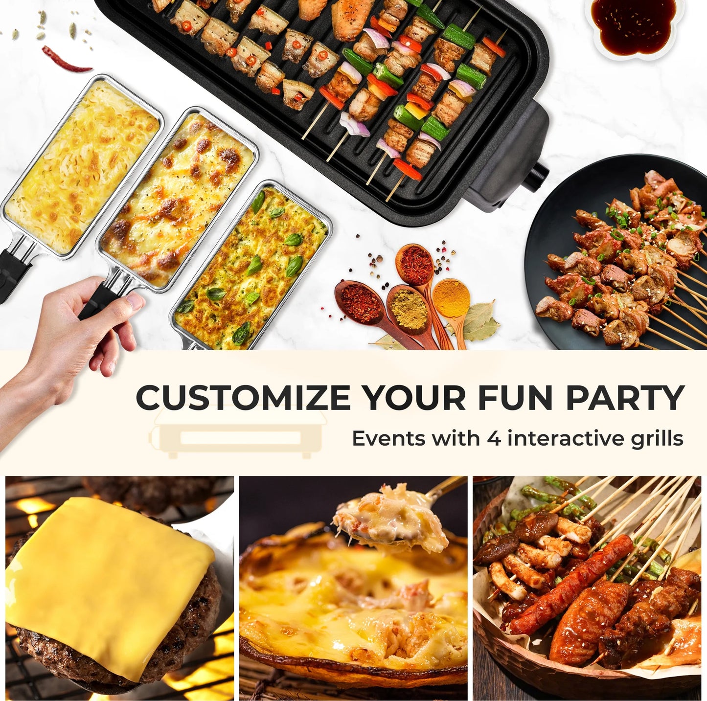 Smokeless Electric Indoor Grill: Portable Korean BBQ with Removable Temperature Control Plate - Non-Stick, Dishwasher Safe, 1500W