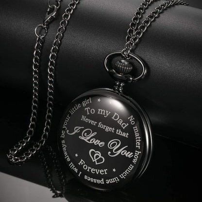 Dad Gift from Daughter to Father Engraved Pocket Watch - No Matter How Much Time Passes, I Will Always Be Your Little Girl