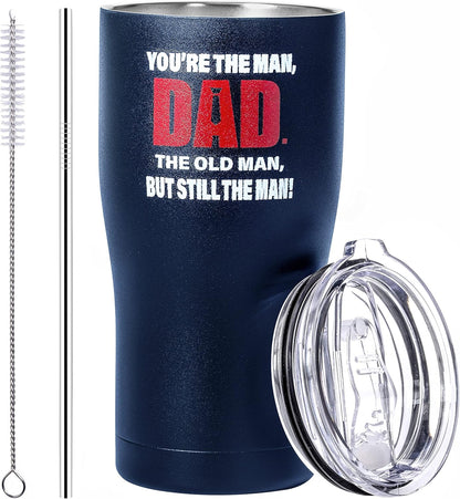 Birthday Gifts for Dad - Dad Tumbler Mug 20 Oz -Dad Gifts - Dad Birthday Gifts from Daughter,Son,Wife - Cool Gifts for Dad from Daughter-Father Gifts Cup-Best Dad Ever Step Dad Gifts Presents Idea (N)