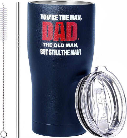 Birthday Gifts for Dad - Dad Tumbler Mug 20 Oz -Dad Gifts - Dad Birthday Gifts from Daughter,Son,Wife - Cool Gifts for Dad from Daughter-Father Gifts Cup-Best Dad Ever Step Dad Gifts Presents Idea (N)