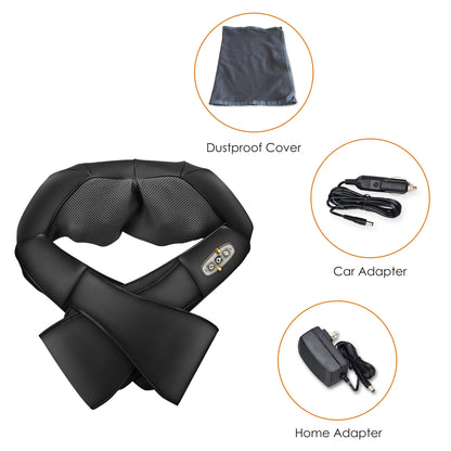 Shiatsu Shoulder Neck Massager with Heat, 4D Deep Kneading Back Massager Gifts for Men Women