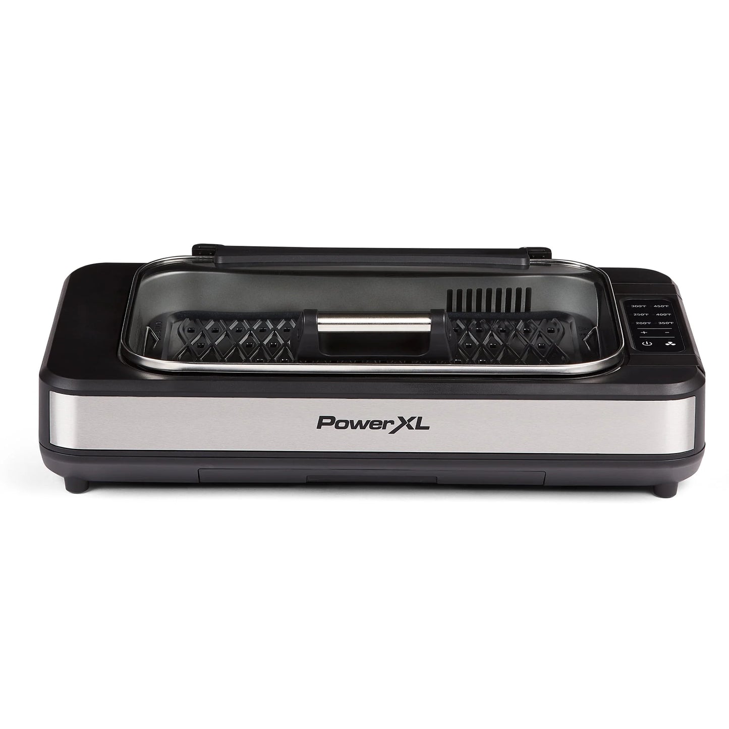 Power XL Smokeless Grill Elite plus Indoor Electric Grill with Tempered Glass Lid, Non-Stick, Black