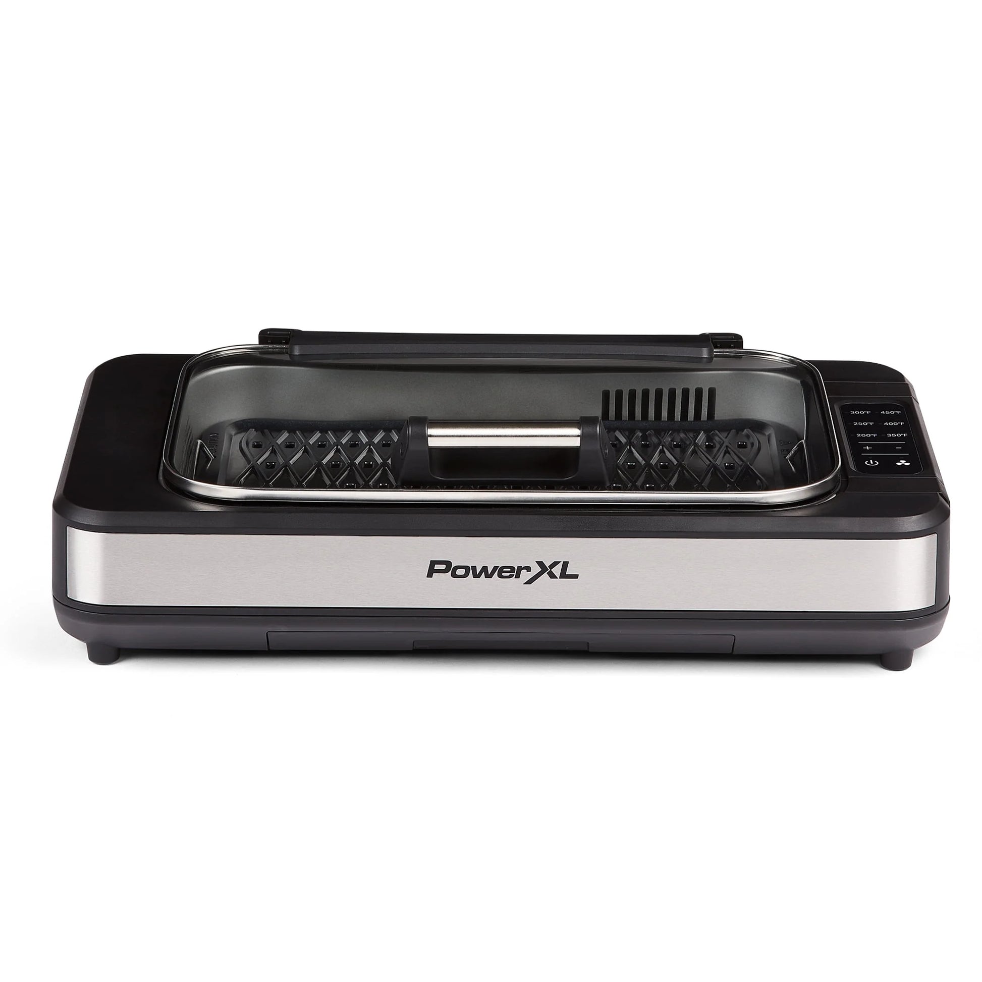 Power XL Smokeless Grill Elite plus Indoor Electric Grill with Tempered Glass Lid, Non-Stick, Black