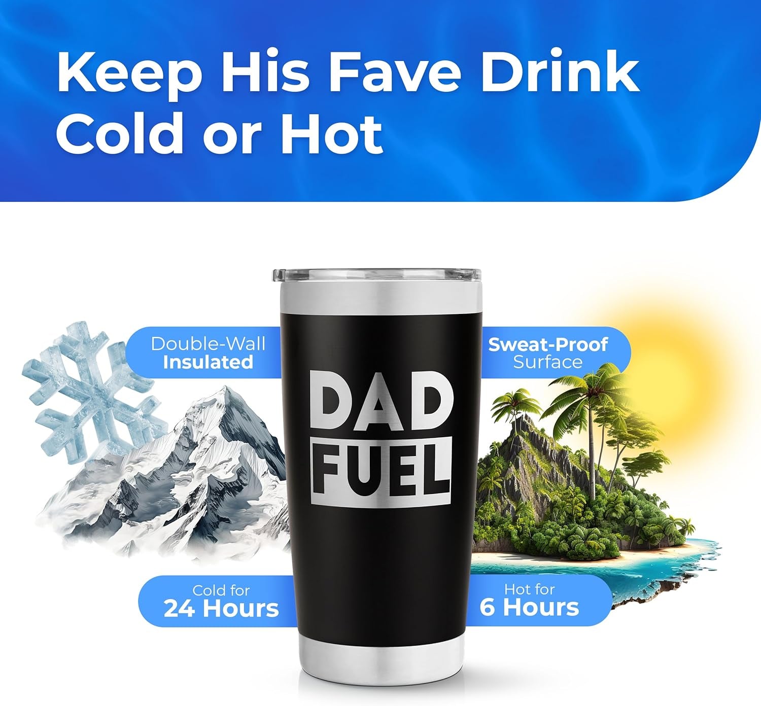 Dad Fuel Tumbler - Birthday Gifts for Dad - Dads Birthday Gifts