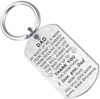 Dad Gifts from Daughter Son - Never Forget That I Love You- Dad Birthday Keychain Gifts