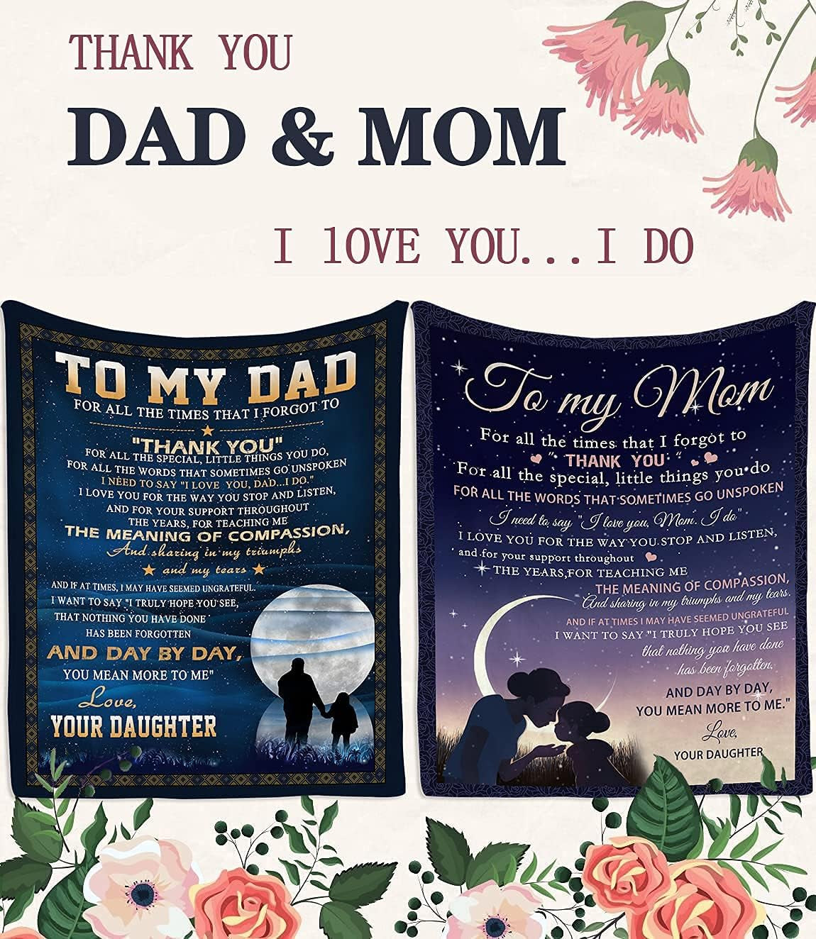 To My Dad from Daughter Flannel Fleece Throw Blanket 60"X50", Grateful Love Birthday Gift Throws Blankets, Happy Father'S Day Present for Sofa, Super Cozy Lightweight Father Gifts Idea