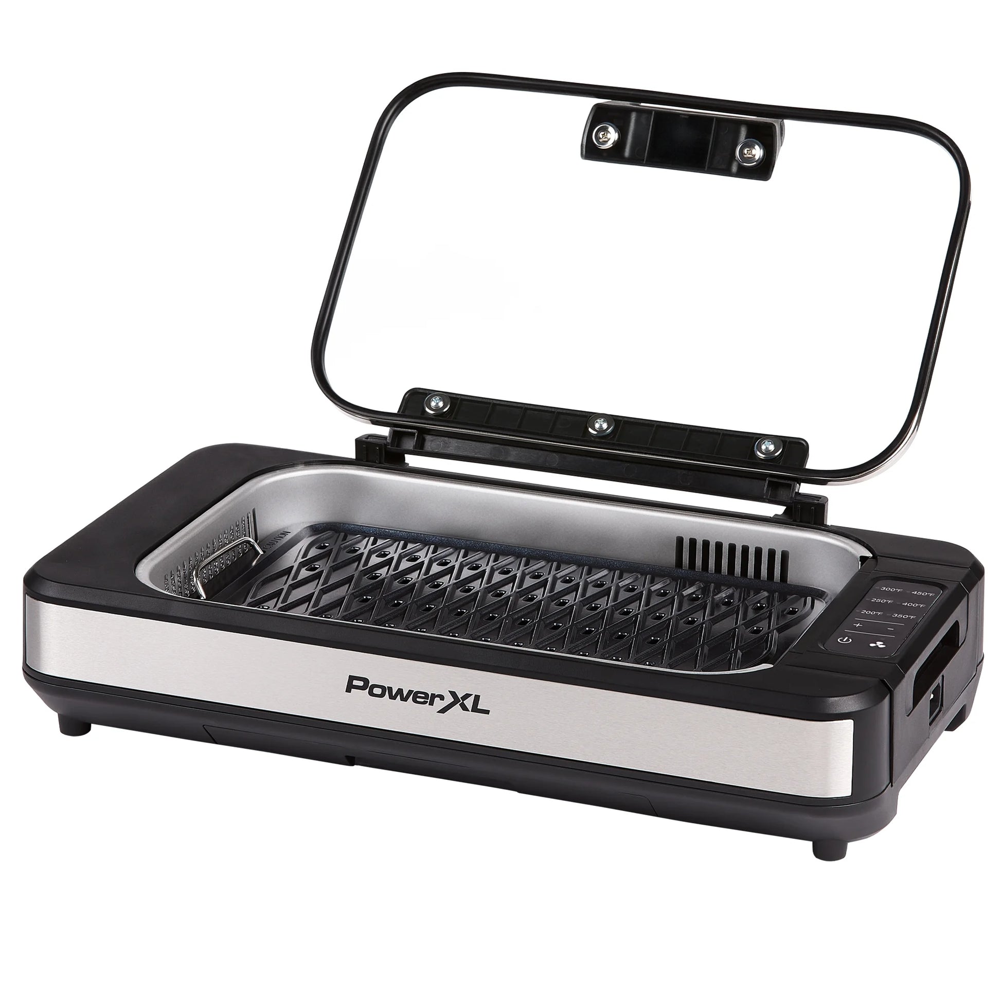 Power XL Smokeless Grill Elite plus Indoor Electric Grill with Tempered Glass Lid, Non-Stick, Black