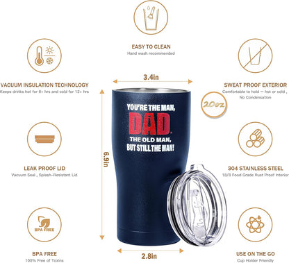 Birthday Gifts for Dad - Dad Tumbler Mug 20 Oz -Dad Gifts - Dad Birthday Gifts from Daughter,Son,Wife - Cool Gifts for Dad from Daughter-Father Gifts Cup-Best Dad Ever Step Dad Gifts Presents Idea (N)