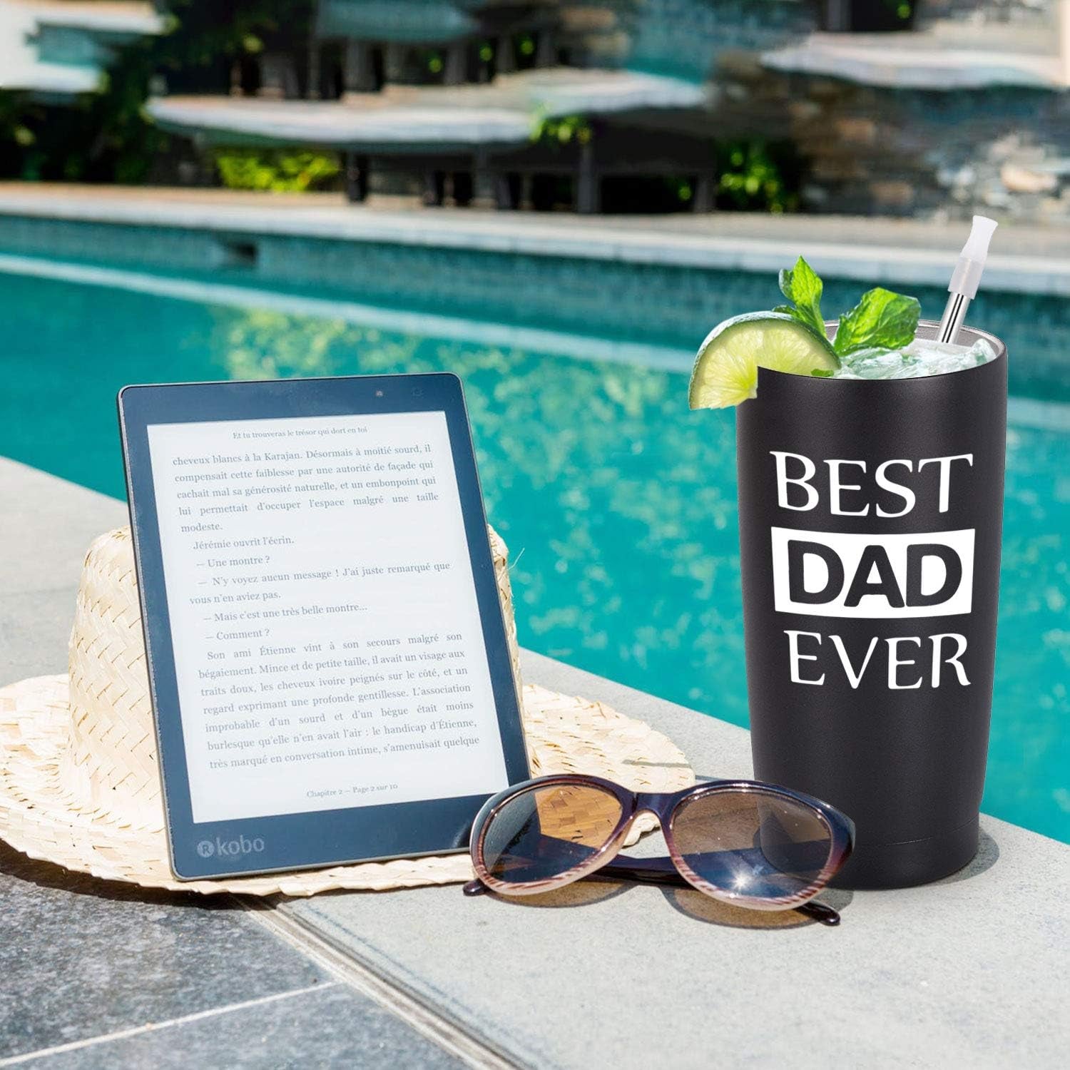 Dad Travel Tumbler Dad Gift from Daughters Sons, 20 Oz Stainless Steel Insulated Travel Tumbler with Lid for Father'S Day Dad Birthday Christmas Day, Black