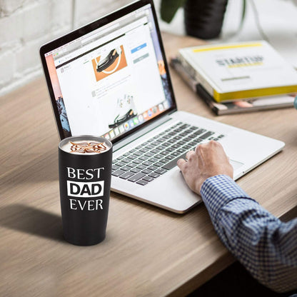 Dad Travel Tumbler Dad Gift from Daughters Sons, 20 Oz Stainless Steel Insulated Travel Tumbler with Lid for Father'S Day Dad Birthday Christmas Day, Black