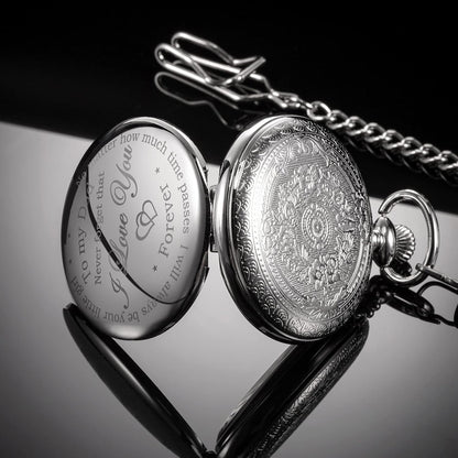 Dad Gift from Daughter to Father Engraved Pocket Watch - No Matter How Much Time Passes, I Will Always Be Your Little Girl