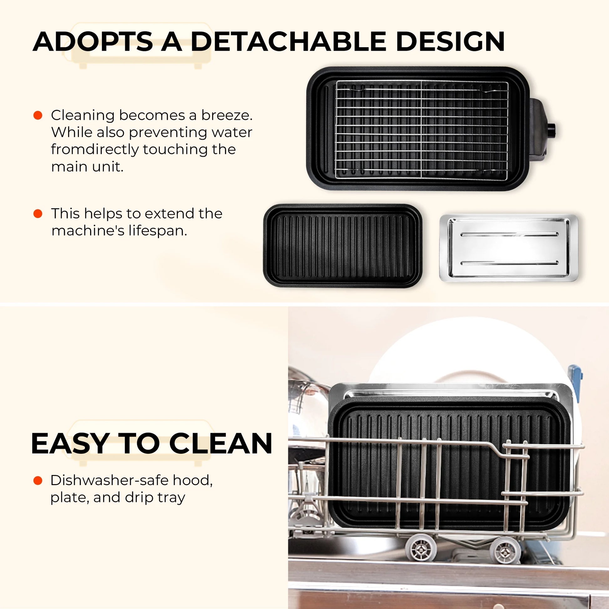 Smokeless Electric Indoor Grill: Portable Korean BBQ with Removable Temperature Control Plate - Non-Stick, Dishwasher Safe, 1500W