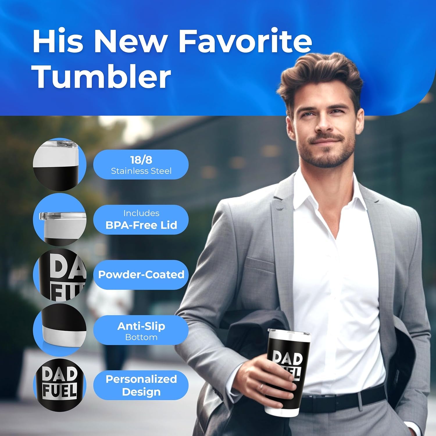 Dad Fuel Tumbler - Birthday Gifts for Dad - Dads Birthday Gifts