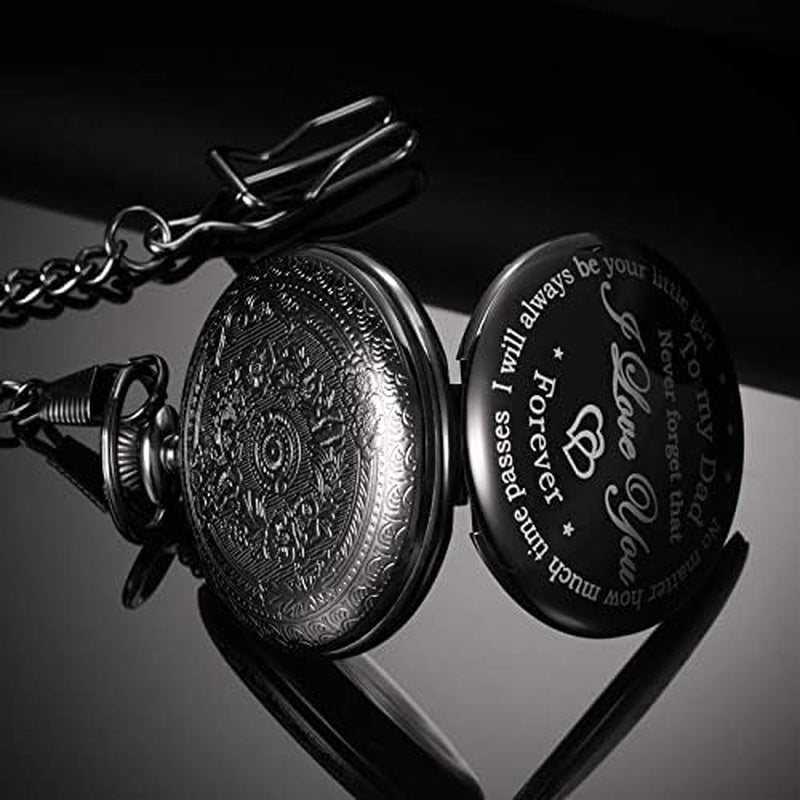 Dad Gift from Daughter to Father Engraved Pocket Watch - No Matter How Much Time Passes, I Will Always Be Your Little Girl