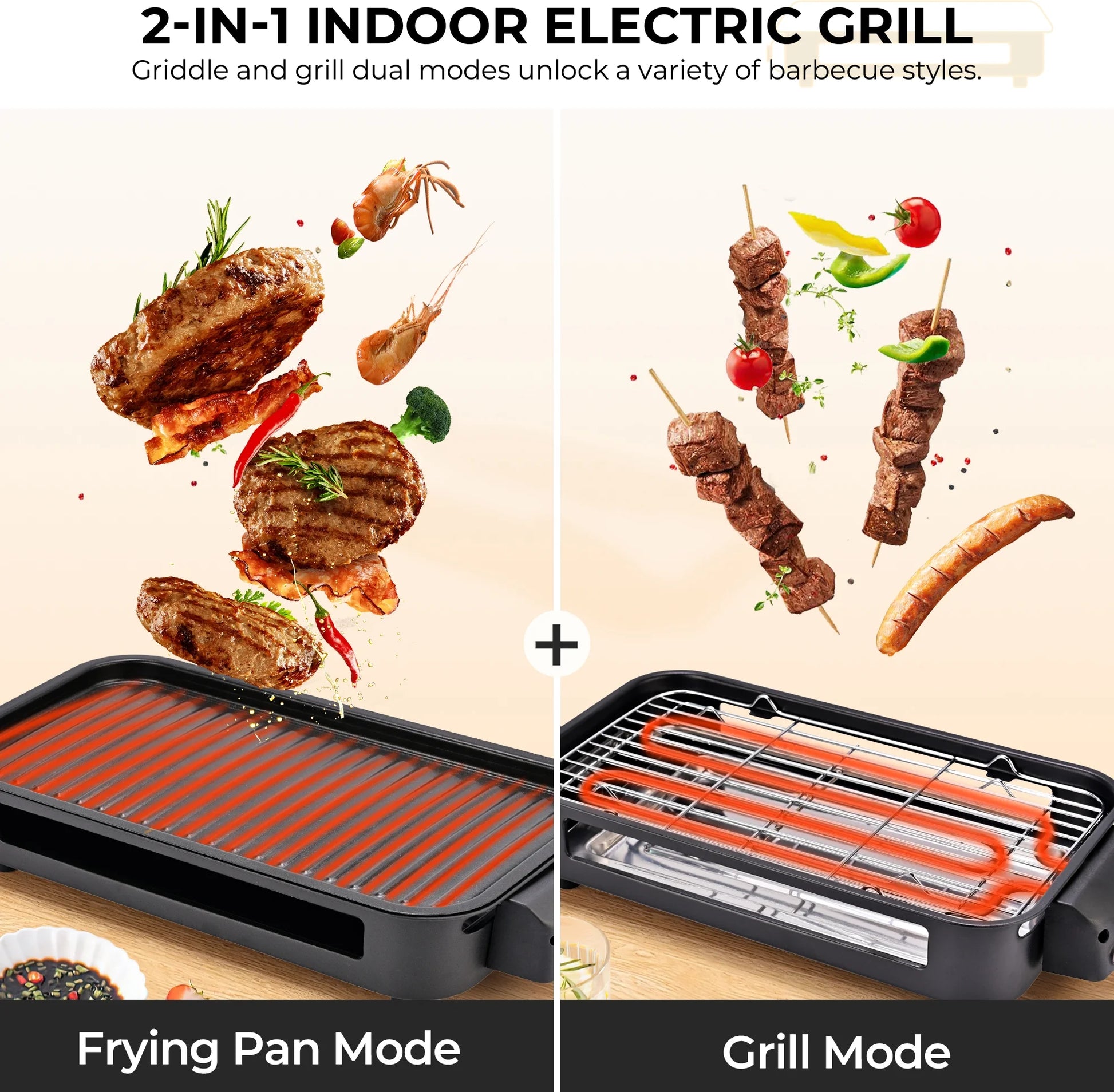 Smokeless Electric Indoor Grill: Portable Korean BBQ with Removable Temperature Control Plate - Non-Stick, Dishwasher Safe, 1500W