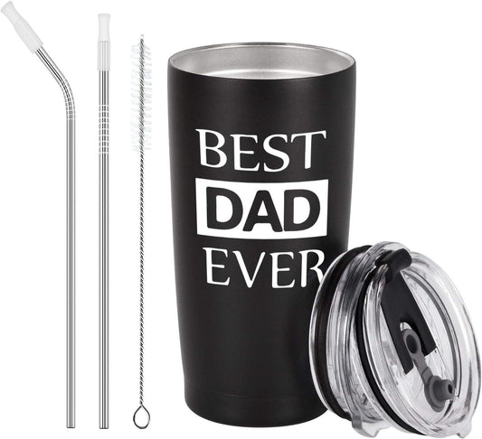 Dad Travel Tumbler Dad Gift from Daughters Sons, 20 Oz Stainless Steel Insulated Travel Tumbler with Lid for Father'S Day Dad Birthday Christmas Day, Black