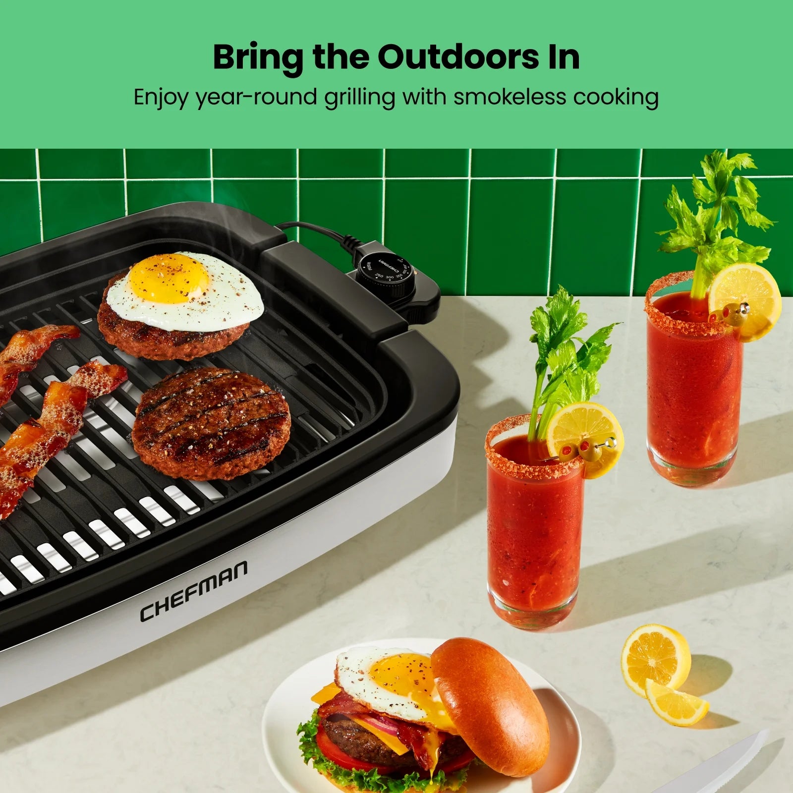 Smokeless Indoor Electric Grill W/ Adjustable Temperature Control, Table Top BBQ - Stainless Steel, New