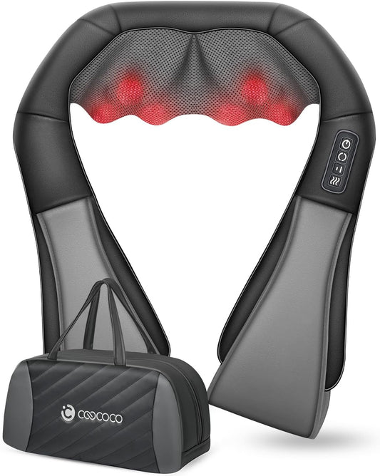 Shiatsu Neck Massager -4D Kneading Back Massager with Heat, FSA HSA Eligible, Father'S Day Gifts for Dad/Women/Men, Deep Kneading Electric Massage Pillow, Massagers for Back and Neck Shoulder