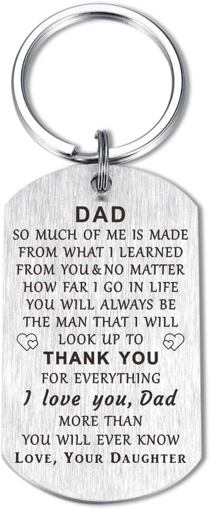 Dad Gifts from Daughter Son - Never Forget That I Love You- Dad Birthday Keychain Gifts
