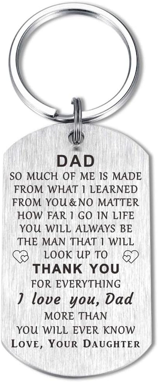 Dad Gifts from Daughter Son - Never Forget That I Love You- Dad Birthday Keychain Gifts