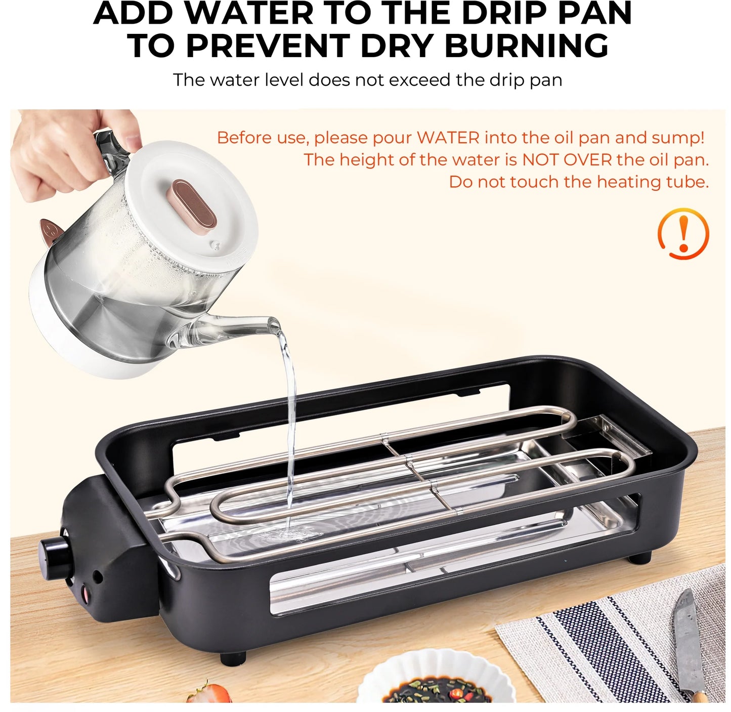 Smokeless Electric Indoor Grill: Portable Korean BBQ with Removable Temperature Control Plate - Non-Stick, Dishwasher Safe, 1500W